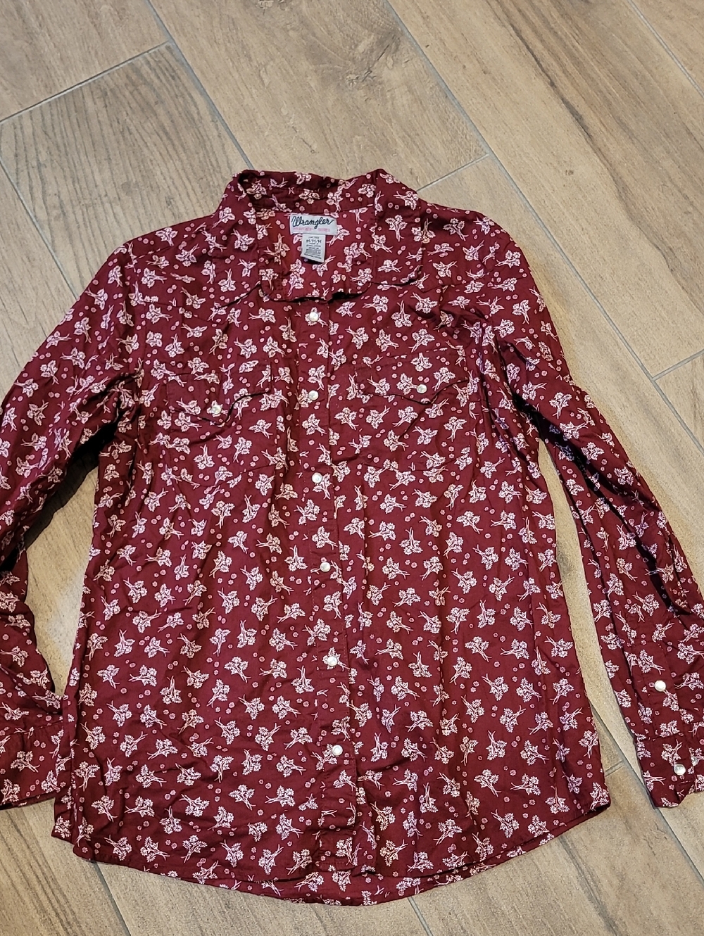 Wrangler Marron Floral Western Shirt M